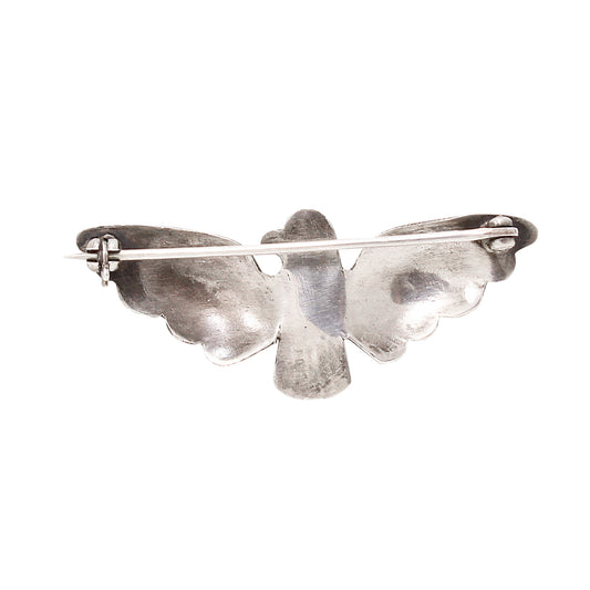 Navajo Sterling and Turquoise Thunderbird Pin Back