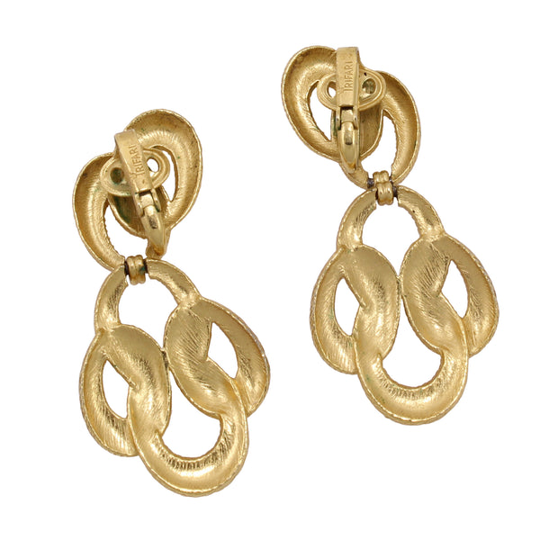Trifari Golden Loop Earrings Back