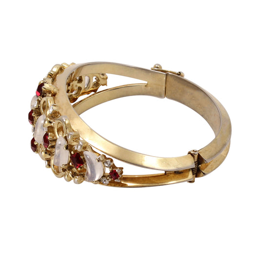 Trifari Alfred Phillipe Clair de Lune Moonstone Rhinestone Bracelet Side