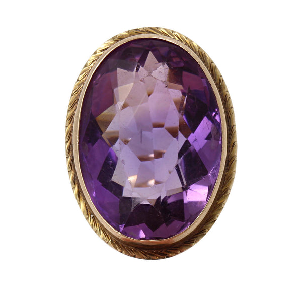 Victorian Amethyst 10k Yellow Gold Ring Front