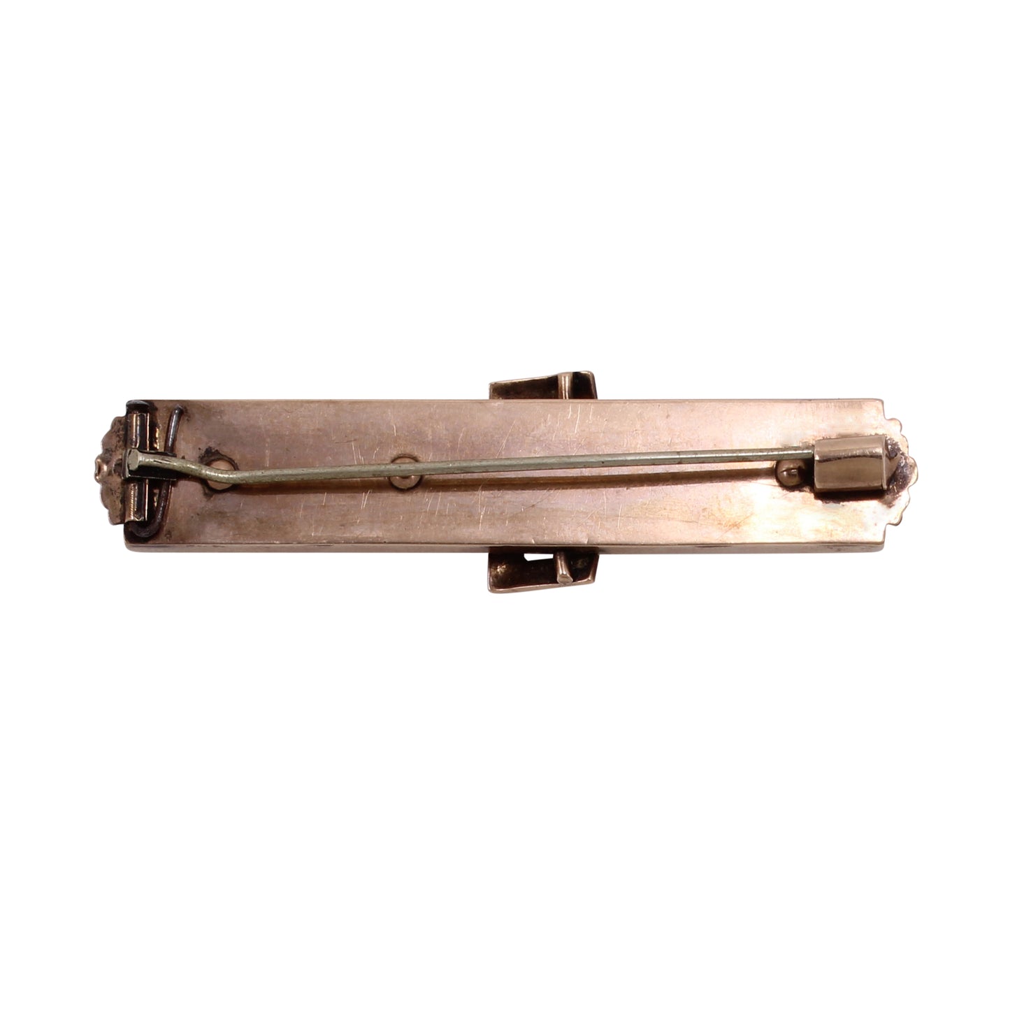 Victorian Onyx and Pearl 14k Buckle Pin/Brooch Back