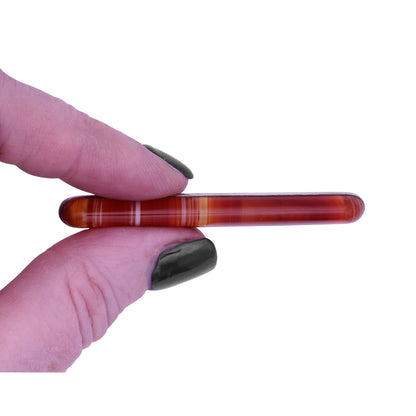 Victorian Agate Sterling Bar Pin Brooch