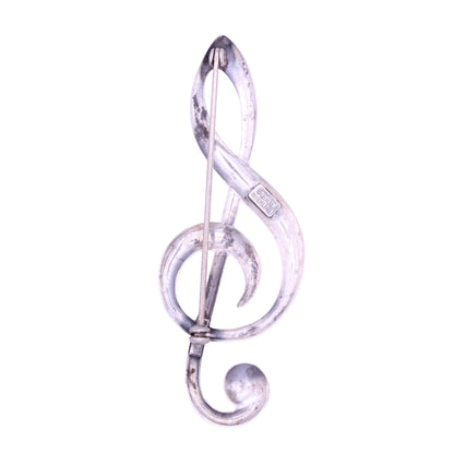 Beau Sterling Music Treble Clef Brooch Pin Back