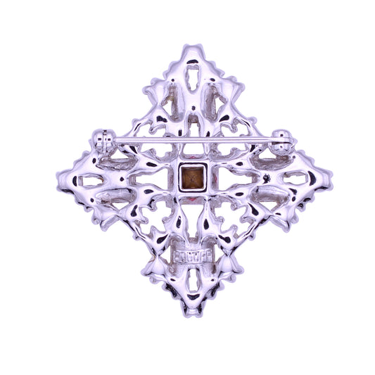 Pretty in Pink Bogoff Rhinestone Pin Brooch Back