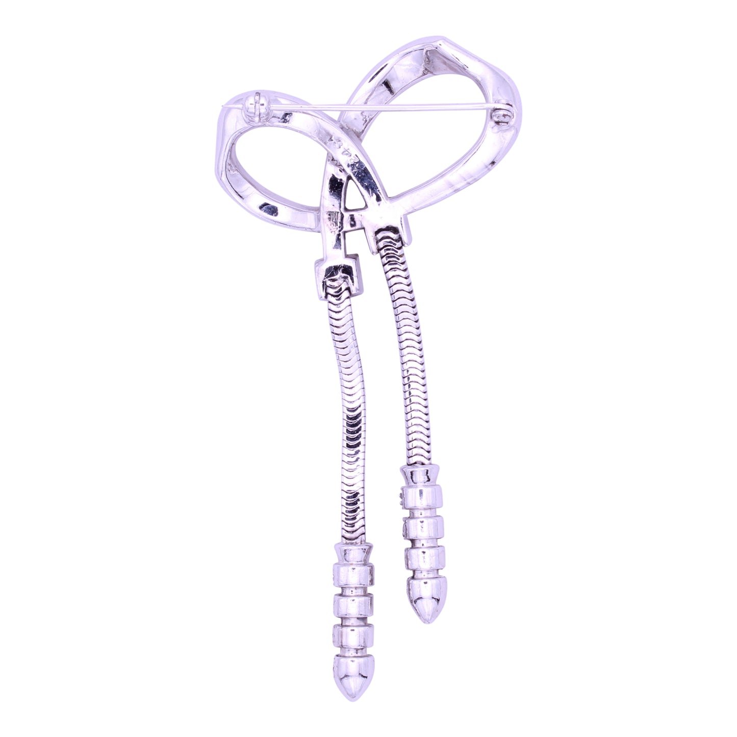 Vintage 1940s Boucher Rhinestone Bow Pin Brooch Back