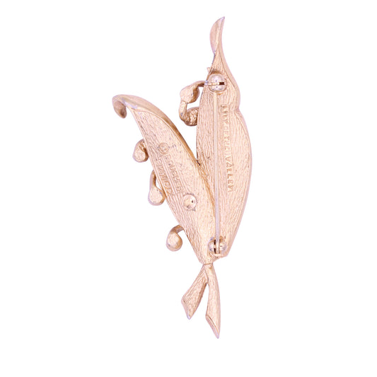 Boucher Pearl Lily of the Valley Flower Pin Brooch Back