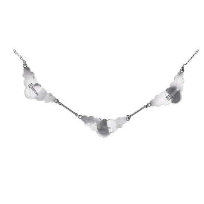 Art Deco  Sterling Blue Enamel Bubbles Necklace Back