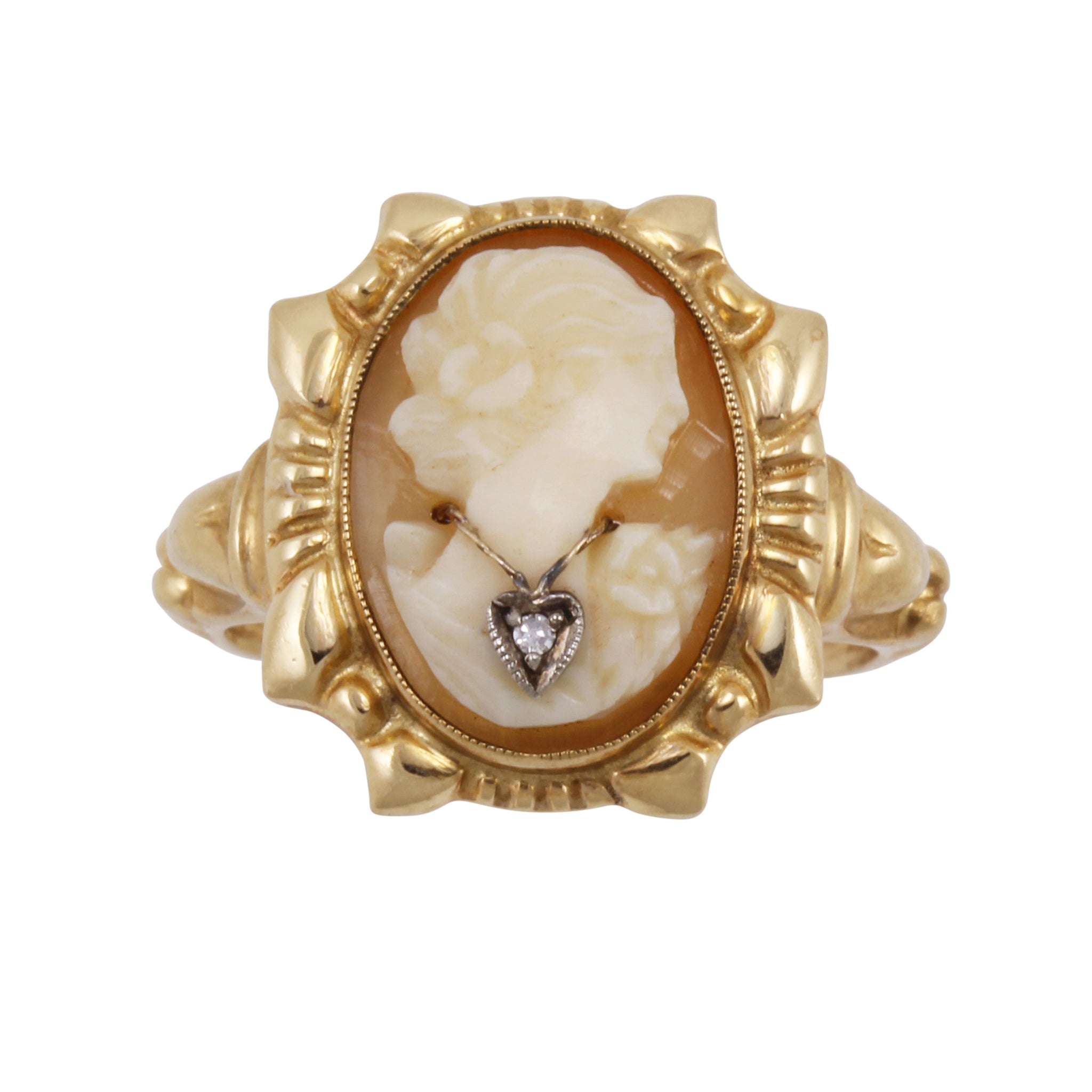 Cameo Diamond Habille 10k Gold Ring – The Vintage Jewel
