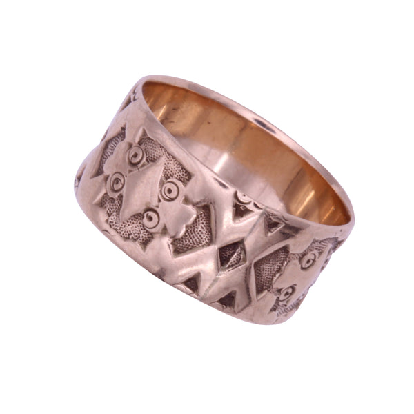 Victorian 12k Yellow Gold Cigar Band Ring