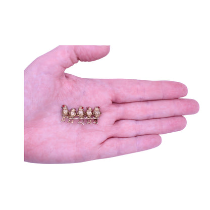 Danecraft Sterling Vermeil Birds on a Branch Brooch Pin Held