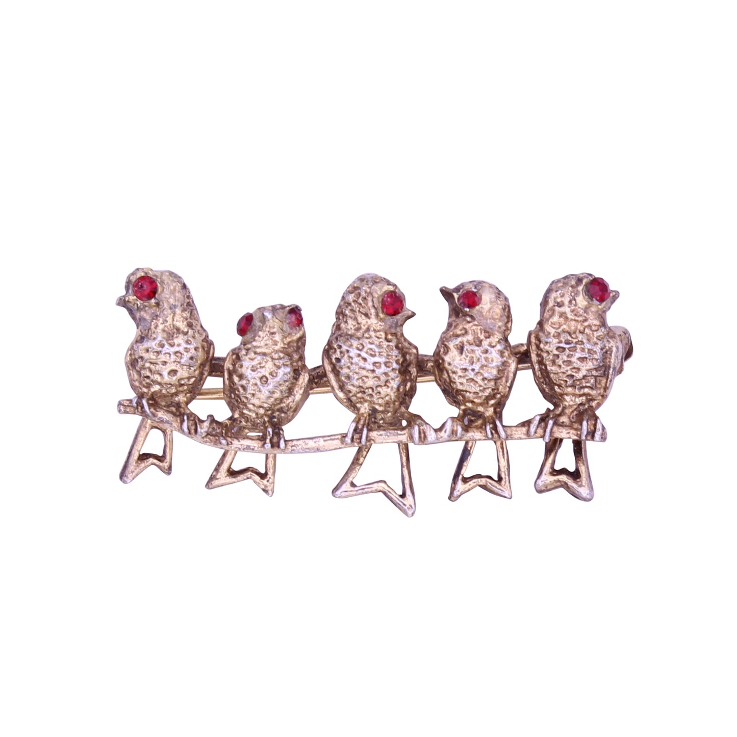 Danecraft Sterling Vermeil Birds on a Branch Brooch Pin