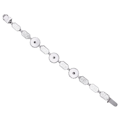 Art Deco 14k White Gold Filigree Rock Crystal and Diamond Bracelet Back