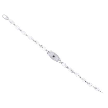 Art Deco 14k Gold, Diamond and Rock Crystal Filigree Bracelet Back