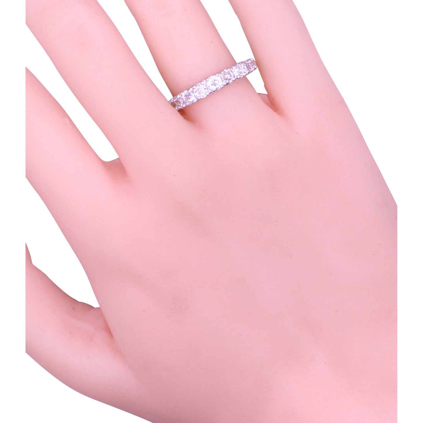 Platinum and 1.04 cttw Diamond Eternity Band Worn