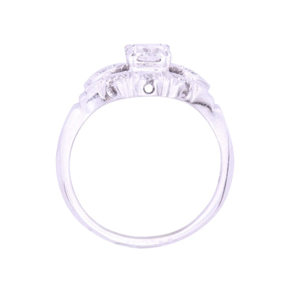 Vintage .5ct Diamond 14k White Gold Ring Side