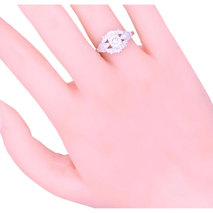 Vintage .5ct Diamond 14k White Gold Ring Worn