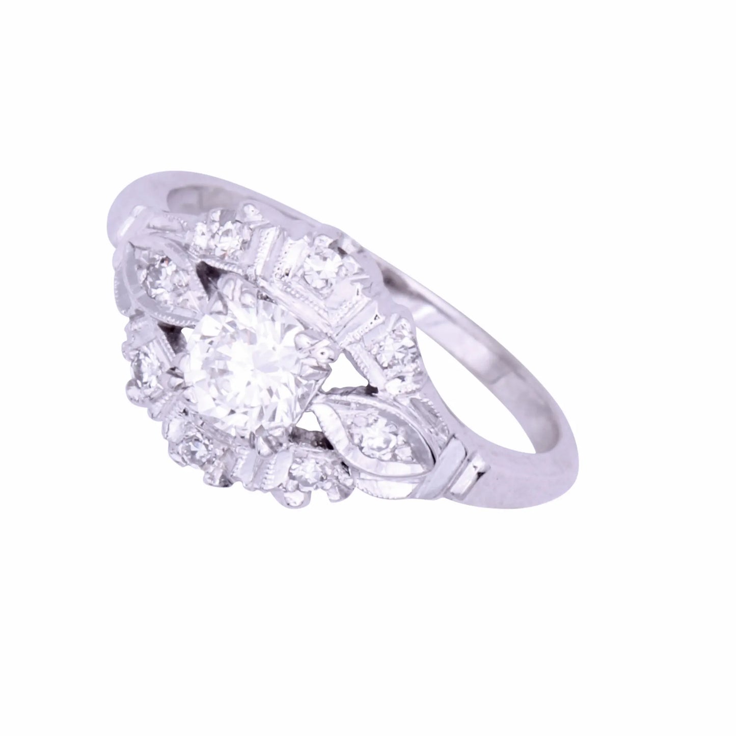 Vintage .5ct Diamond 14k White Gold Ring