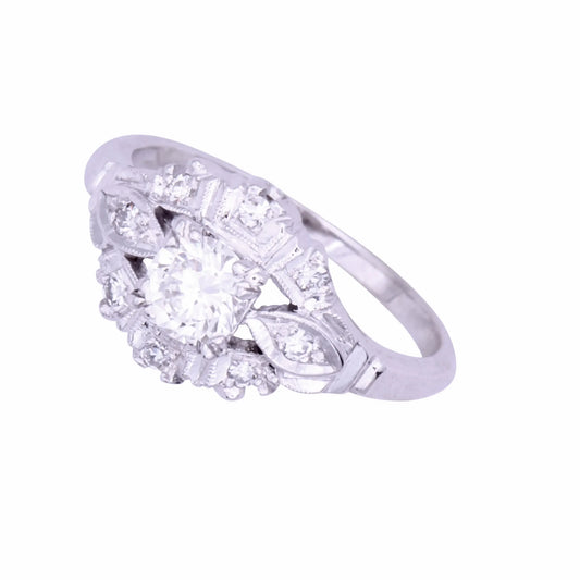 Vintage .5ct Diamond 14k White Gold Ring