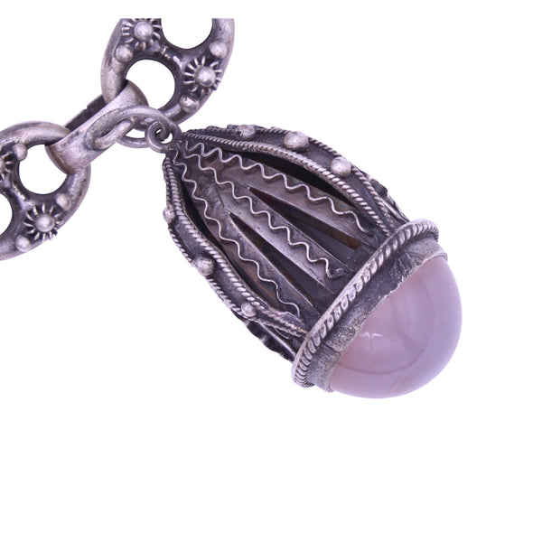 Franconeri Italian Silver Etruscan Style Agate Charm 