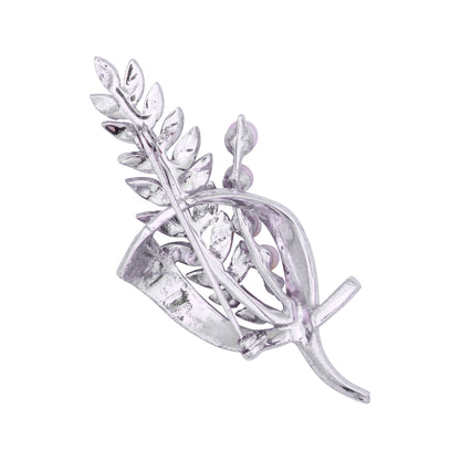 Pearl and Marcasite Sterling Silver Vintage Pin Brooch Back