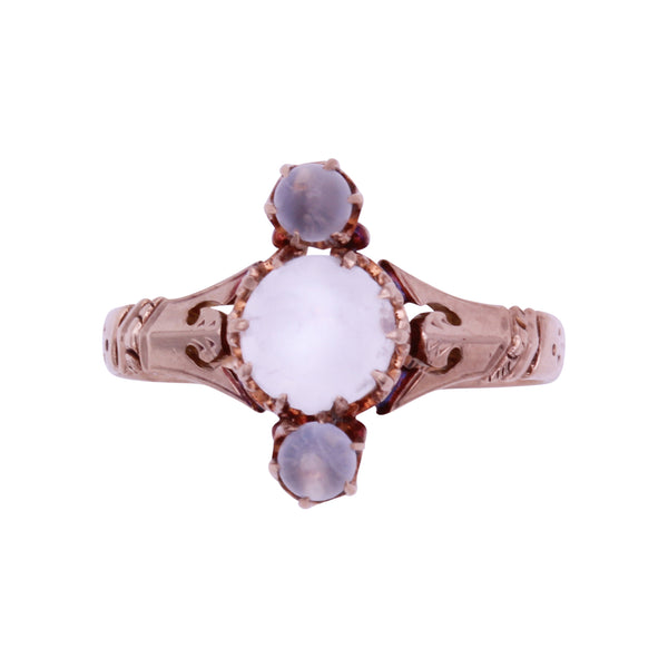 Victorian Moonstone 14k Yellow Gold Ring by M.B. Bryant & Co Front