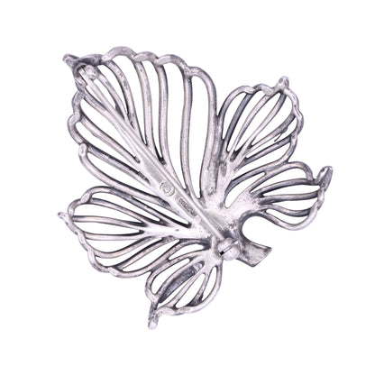 Early Napier Sterling Leaf Pin Brooch Back