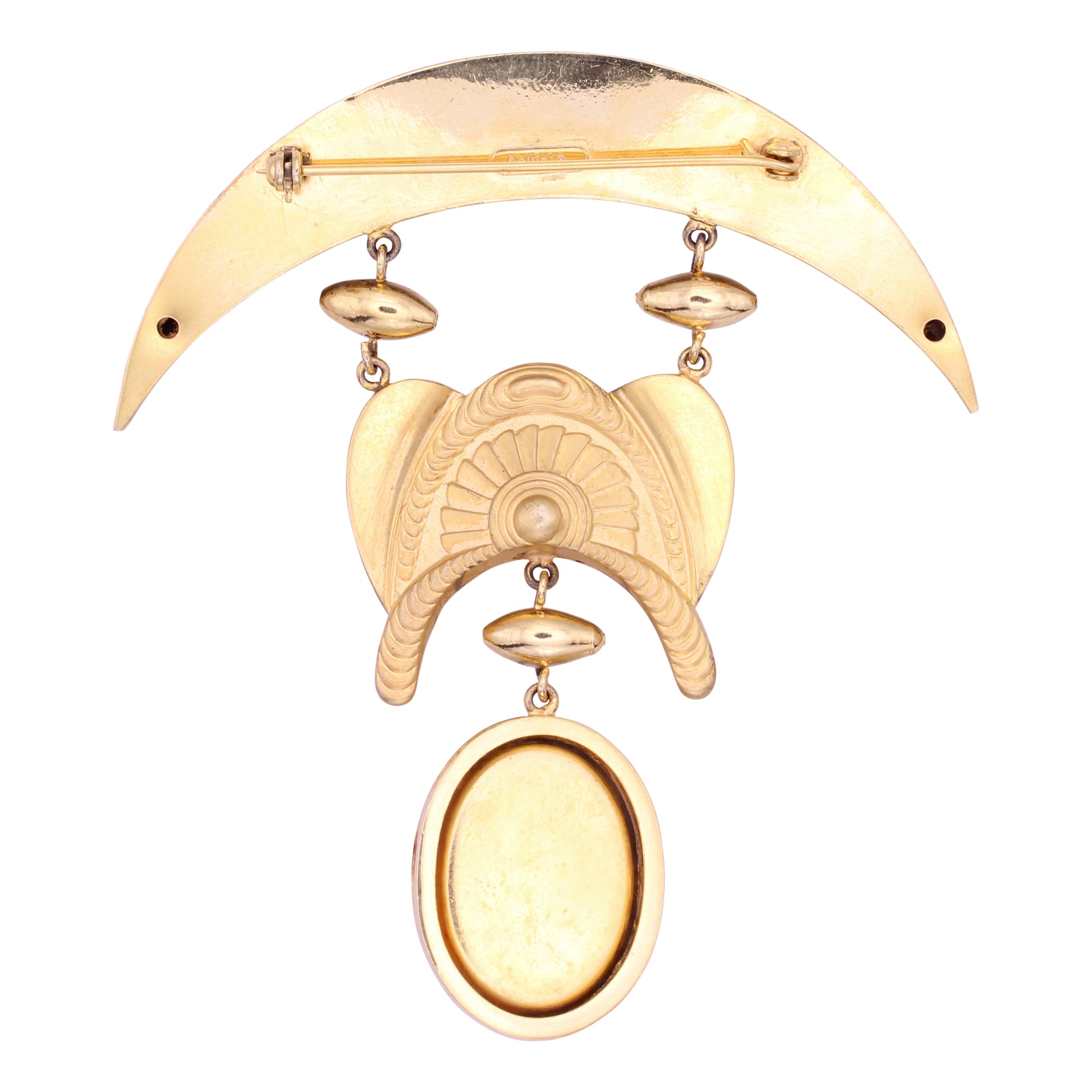 Donatella Pellini Large Faux Ivory Brooch Pin Back