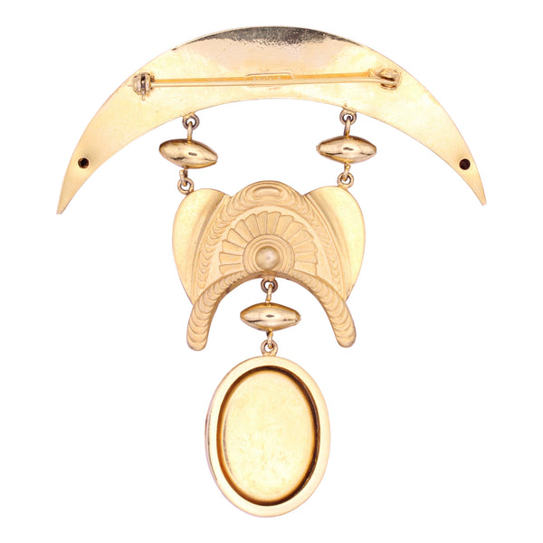 Donatella Pellini Large Faux Ivory Brooch Pin Back