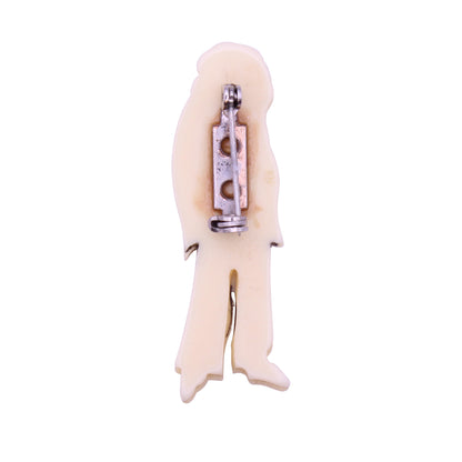 Vintage French Pierrot Clown Brooch Pin Back