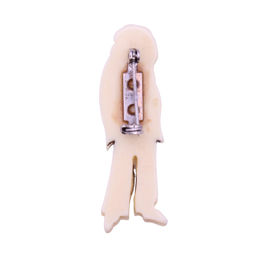 Vintage French Pierrot Clown Brooch Pin Back
