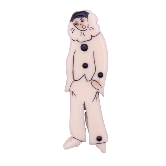 Vintage French Pierrot Clown Brooch Pin