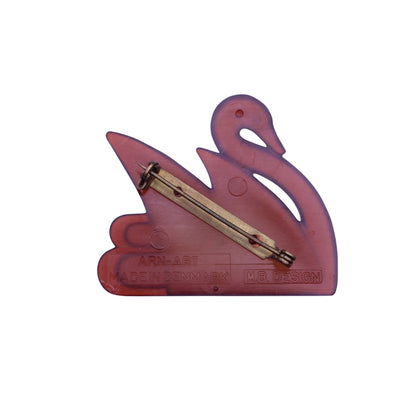 Denmark Margit Brandt Swan Carmel Plastic Pin Brooch Back