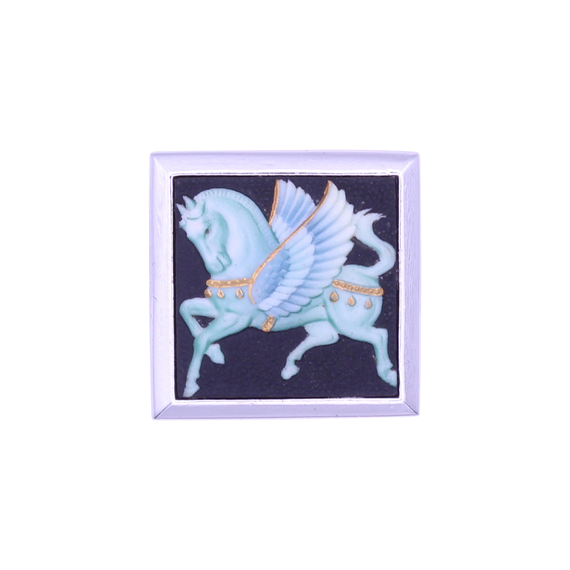 Toshikane Japan Arita Porcelain Pegasus Vintage Tie Tack Pin Close