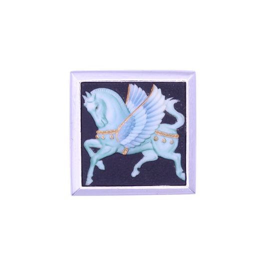 Toshikane Japan Arita Porcelain Pegasus Vintage Tie Tack Pin Close