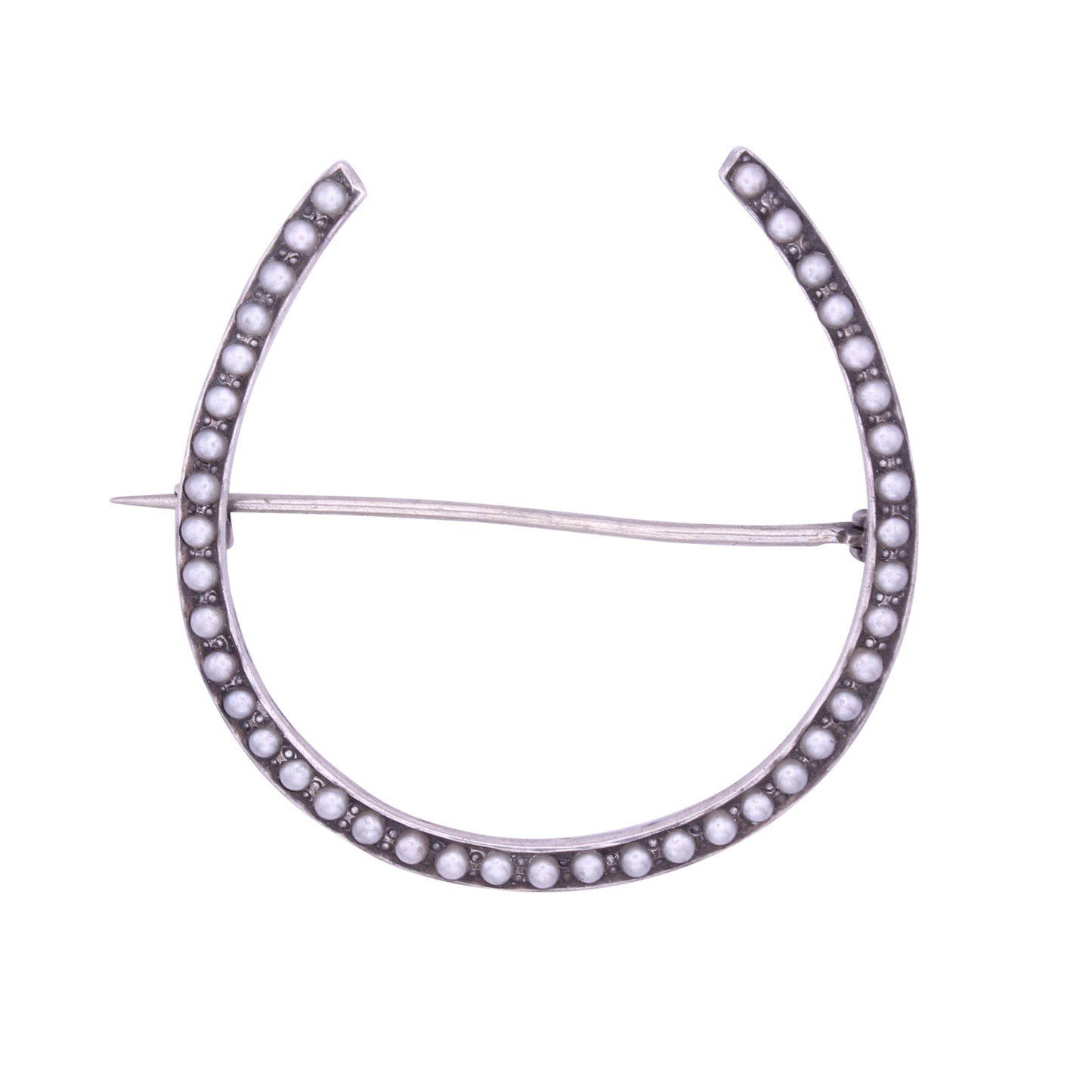 Victorian Sterling Silver Horseshoe Brooch Pin