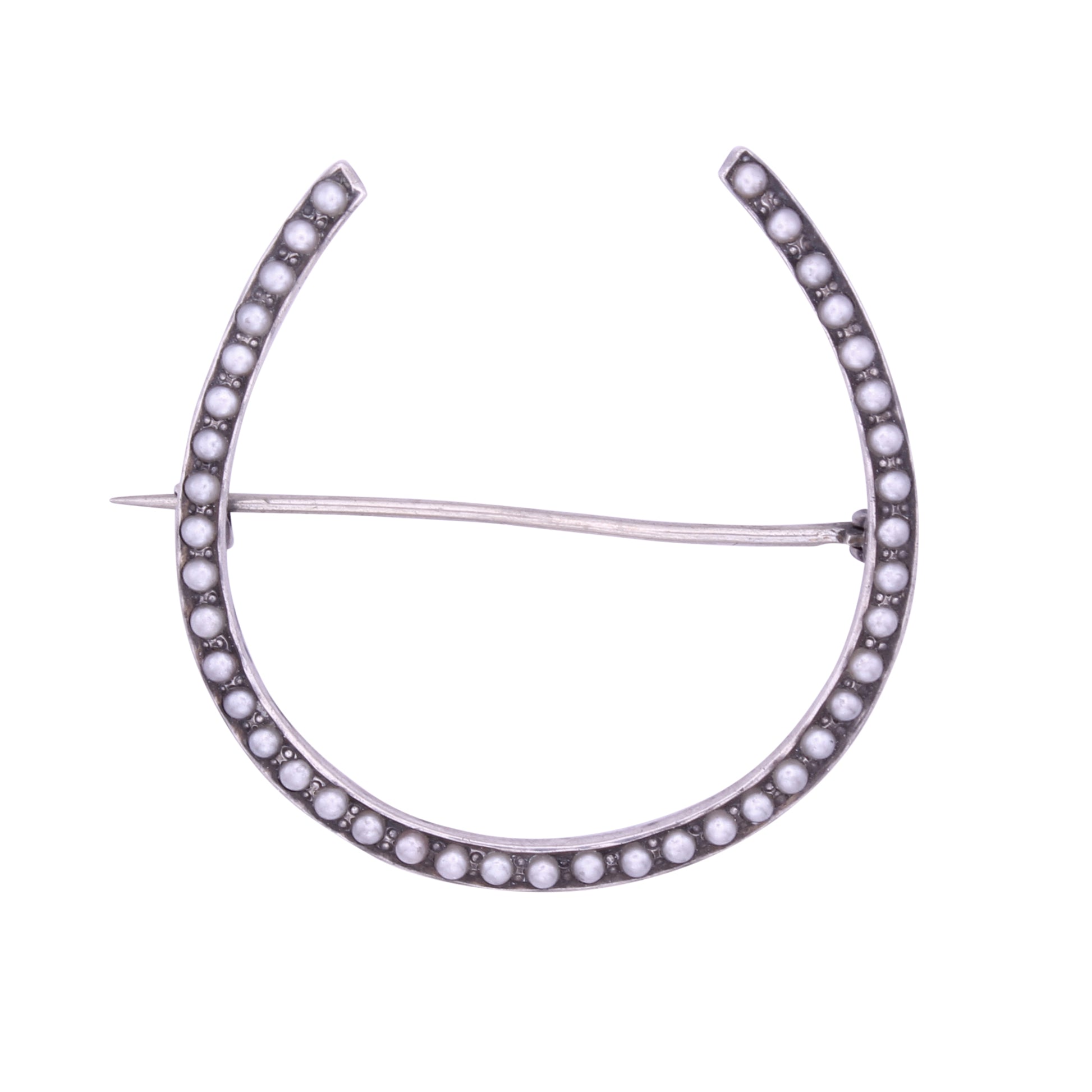 Victorian Sterling Silver Horseshoe Brooch Pin
