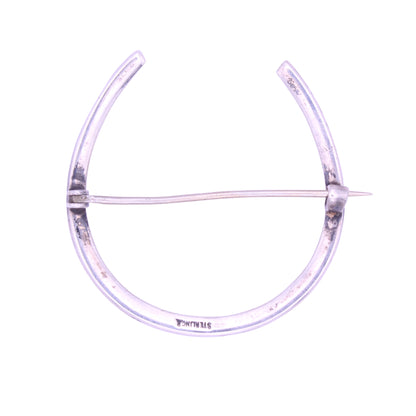 Victorian Sterling Silver Horseshoe Brooch Pin Back