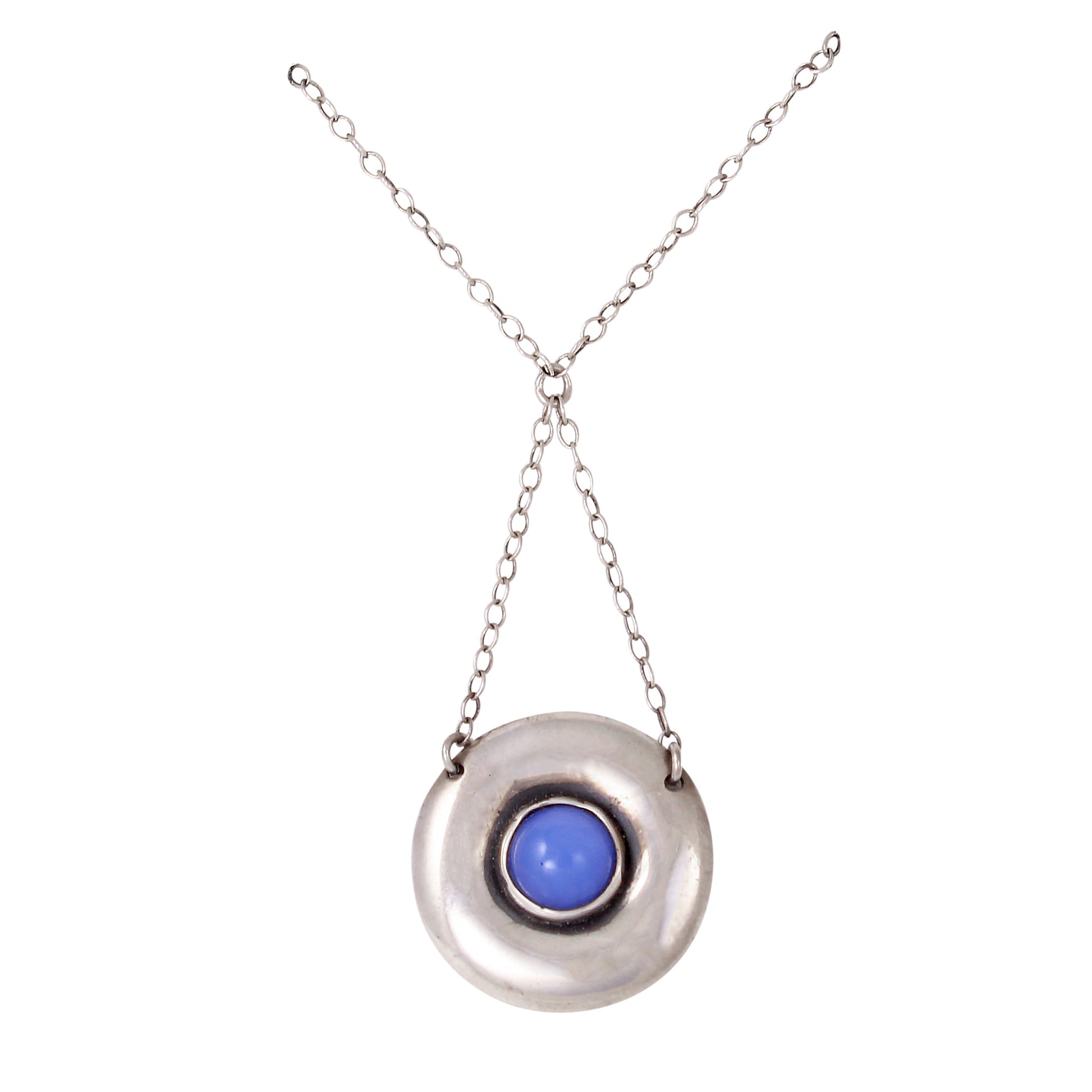 Arts & Crafts Sterling SIlver Glass Cabochon Pendant