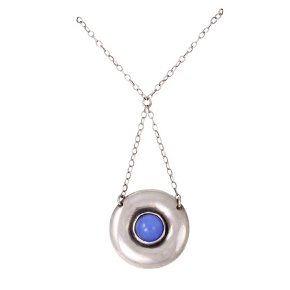 Arts & Crafts Sterling SIlver Glass Cabochon Pendant