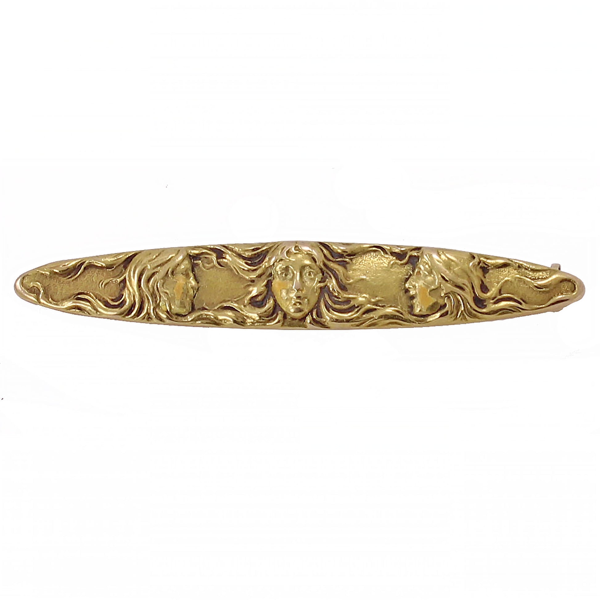 Art Nouveau 14k Gold Women Pin Front