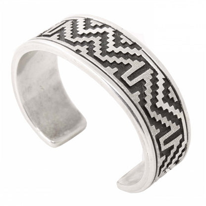 Dan Jackson "Rug" Pattern Sterling Silver Cuff Bracelet