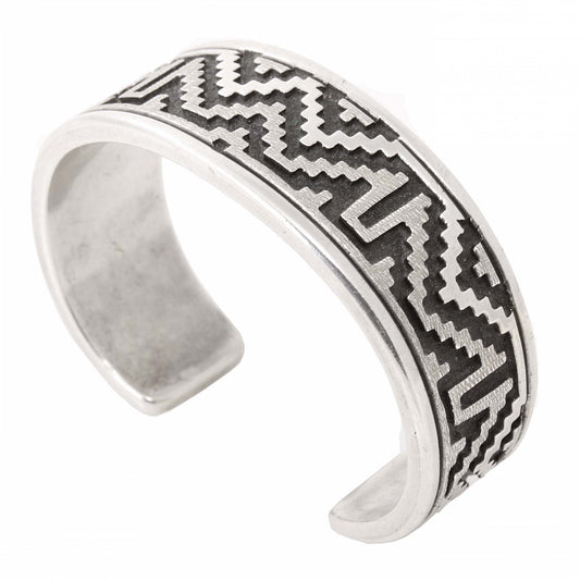 Dan Jackson "Rug" Pattern Sterling Silver Cuff Bracelet