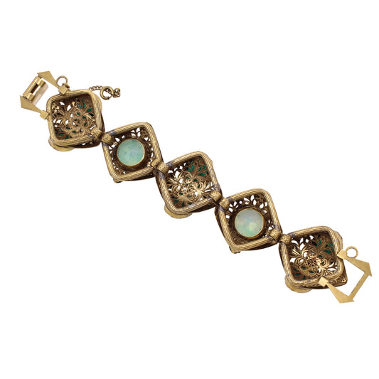 Spectacular Art Glass and Rhinestone Vintage Bracelet Back