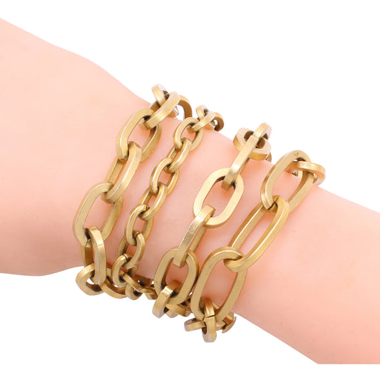 Matte Golden Finish Sterling Chain Vintage Bracelet Worn