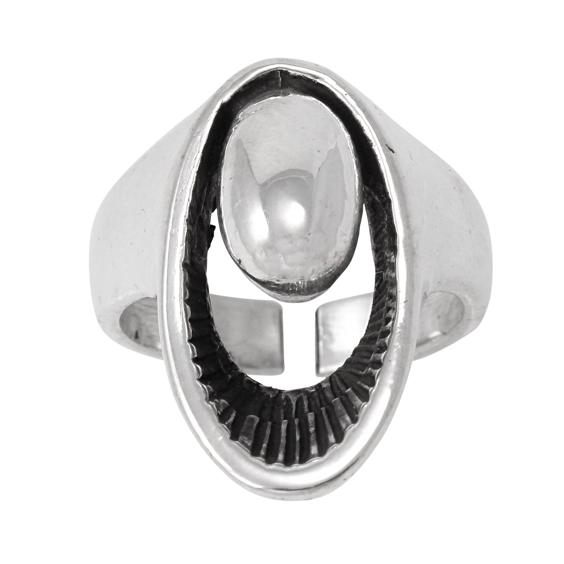 Brunel Italy Sterling Silver Modernist  Ring Front