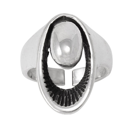 Brunel Italy Sterling Silver Modernist  Ring Front