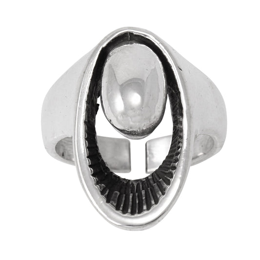 Brunel Italy Sterling Silver Modernist  Ring Front
