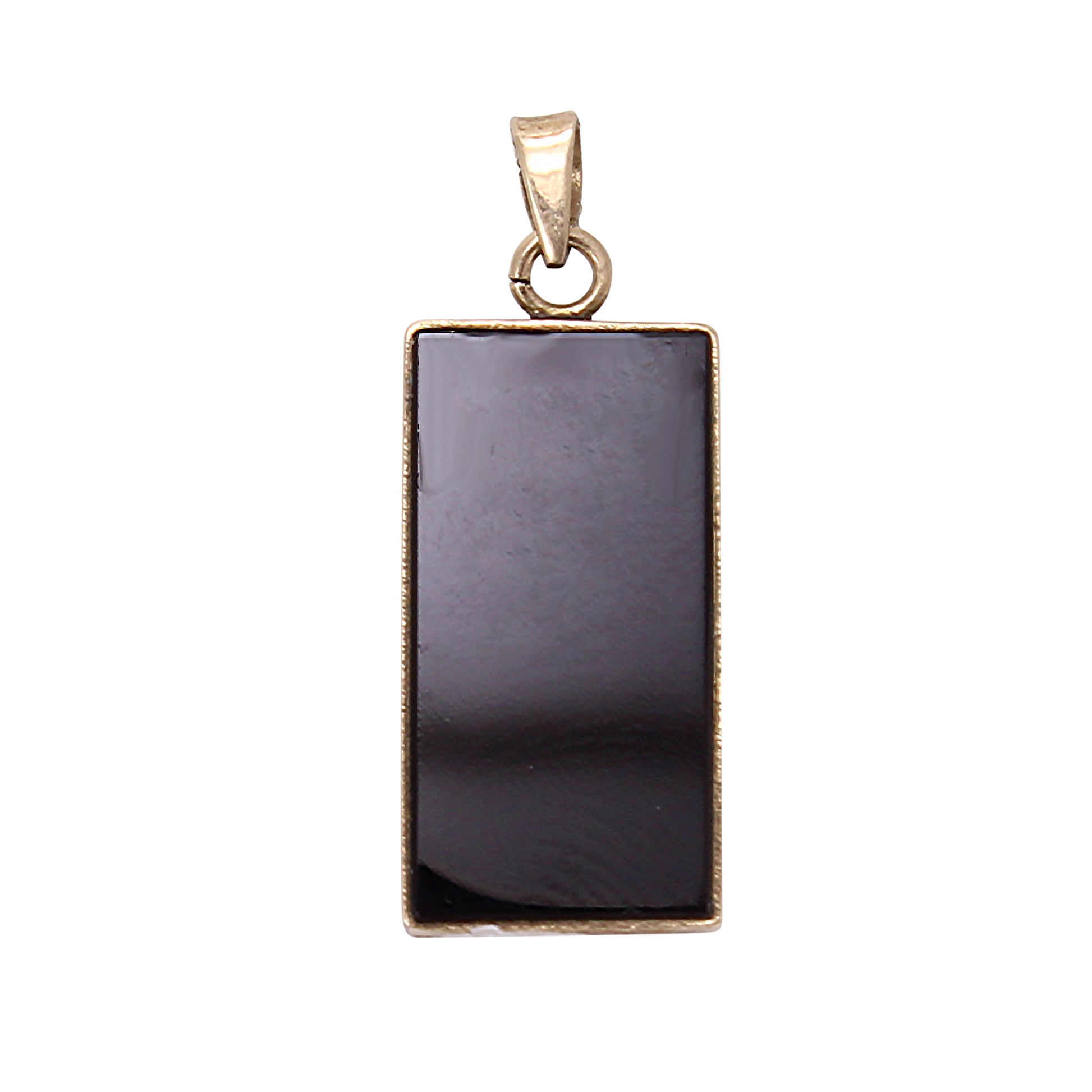 Onyx and 10k Yellow Gold Butterfly Pendant Back
