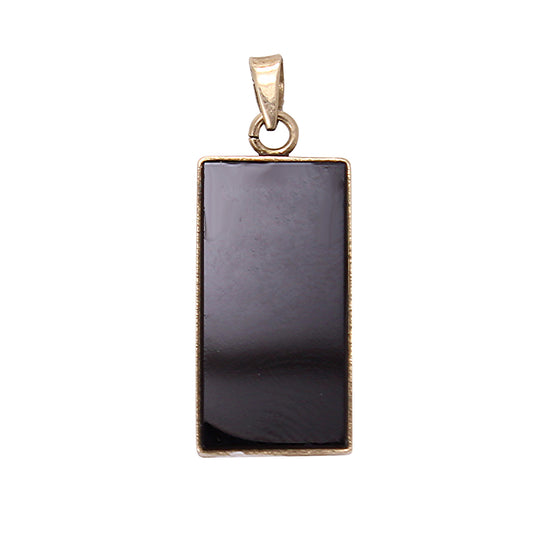 Onyx and 10k Yellow Gold Butterfly Pendant Back