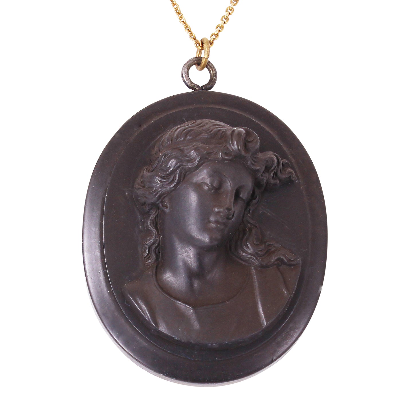 Victorian Vulcanite Cameo Pendant